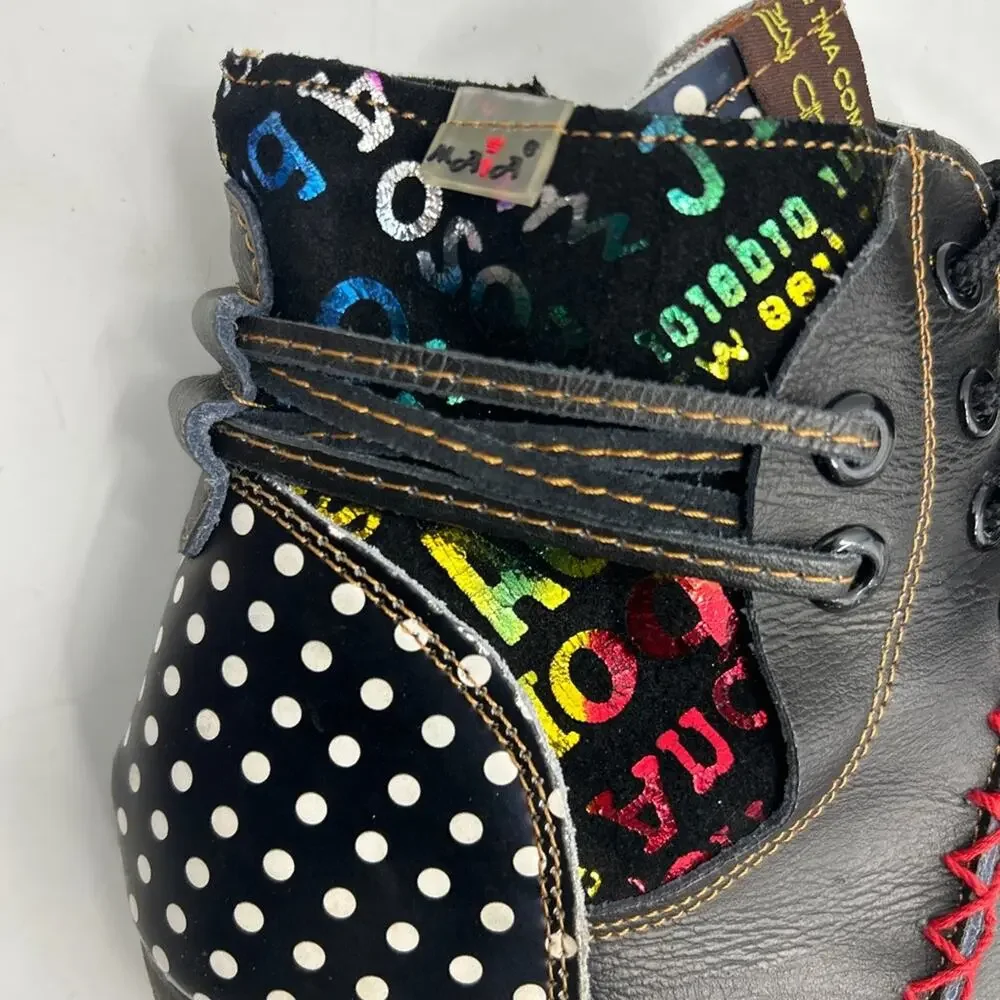 TMA Maia Polka Dot Ankle Boots Booties Sz 8.5 40
